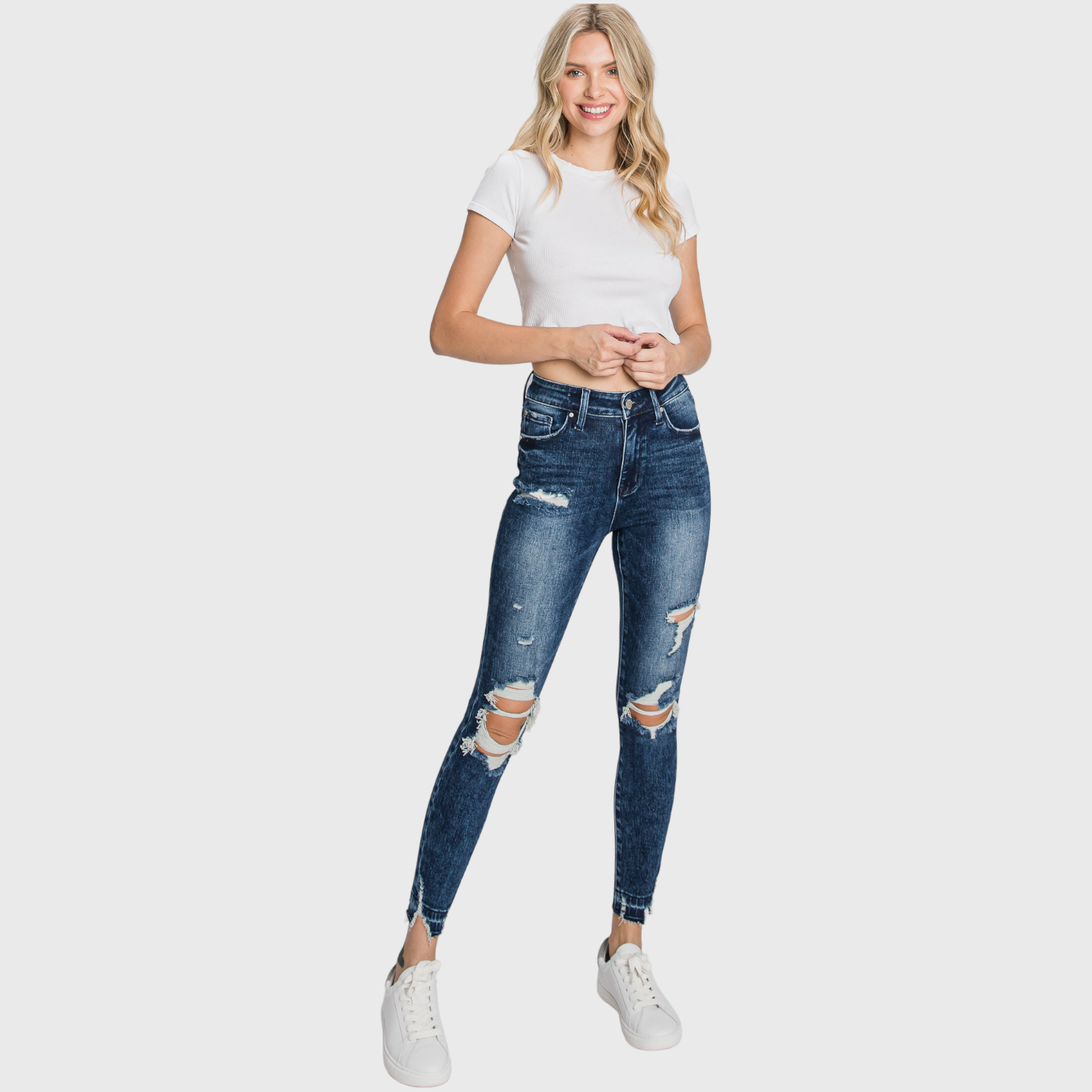 P368AH-DA [PRE-PACK] HIGH RISE DARK ACID ANKLE SKINNY W/ RELEASED HEM