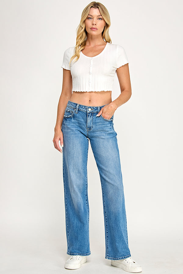 P1813T-MD [OPEN-PACK] COMFORT MID RISE LOOSE STRAIGHT LEG JEANS