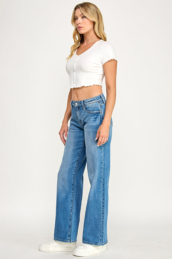 P1813T-MD [OPEN-PACK] COMFORT MID RISE LOOSE STRAIGHT LEG JEANS